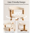 thumbnail image 7 of EYYTHUNG Swivel Dining Chairs Set of 4,Upholstered Chenille Dining Chairs with Arms and Wood Legs,Mid Century Modern Kitchen Chairs, Beige and Dark Oak, 7 of 7