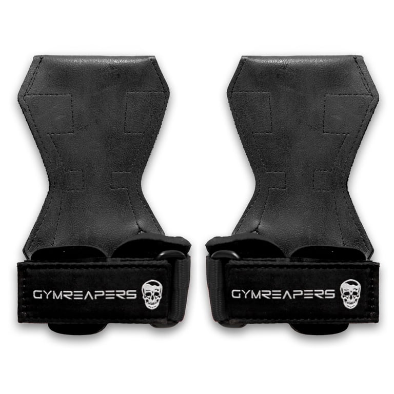 Gymreapers Weight Lifting Grips, Pair, Medium, Black photo 1