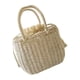 thumbnail image 2 of Monedero de paja Zulema Bolso tejido a mano para mujer playa blanco, 2 of 8