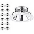 thumbnail image 3 of TORCHSTAR 12-Pack 4 Inch Brighter Classic Recessed Can Light Trim, Metal Step Baffle Trim, Fit Halo/Juno Remodel Recessed Housing, 4 Inch Light Trim for PAR16, PAR20, R20, Aluminum Reflector, 3 of 4