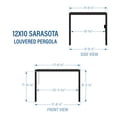 thumbnail image 3 of Backyard Discovery Sarasota 12'x10' Galvanized Steel Louvered Pergola Kit, Adjustable Roof, 3 of 14