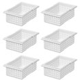 thumbnail image 1 of Like-It Stacking Plastic Storage Organizer Basket Tote, White (6 Pack), 1 of 7
