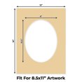 thumbnail image 2 of Beige Picture Frame Mat for 12x16 Frames - Oval Opening for 8.5x11 Photos - 10 Mats, 2 of 7