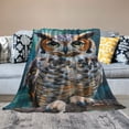thumbnail image 2 of BCIIG Cute Owl Throw Blanket Flannel Owl Blanket Home Decor Perfect for Bed and Sofa Blankets for All Season Women Man Gift  40x50in, 2 of 6