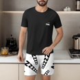 thumbnail image 4 of Ensembles de Pyjamas 2 Pcs pour Hommes Ultra Doux Texturés Costumes Athlétiques Extensibles Col Rond Manches Courtes Chemises Athlétiques Extensibles Séchage Rapide Vêtements de Détente Shorts Ensembles d'Été Hommes 2 Pcs Chemise de Nuit, 4 of 6