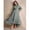 Mist Green-M, variant on High-Neck Long Sleeve Pleated Ruffle Hem Maxi Dress In Mist Green