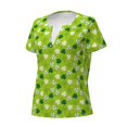thumbnail image 3 of Wukai St Patrick's Day7 Casual V-Neck Graphic Tees for Women: Lightweight and Breathable Summer Tops with Stylish Design-X-Large, 3 of 8