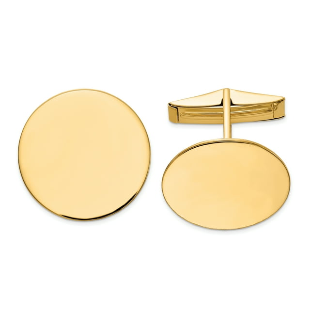 Boutons de Manchette Circulaires en Or Jaune 14 Carats