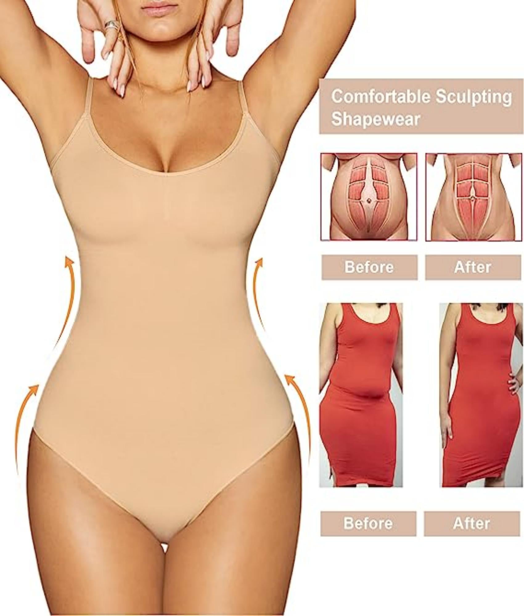 Low Back Bodysuit for Women Tummy Control Shapewear Seamless Sculpting Thong  Bodysuits Waist Trainer Body Shaper Compression Leotards Tank Tops – the  best products in the Joom Geek online store