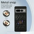 thumbnail image 3 of ELEHOLD for Google Pixel 7 Wallet Case with Card Holder, PU Leather Shockproof Crossbody Case with Metal Snap Adjustable Strap Lanyard Compatible with Google Pixel 7,Black, 3 of 7