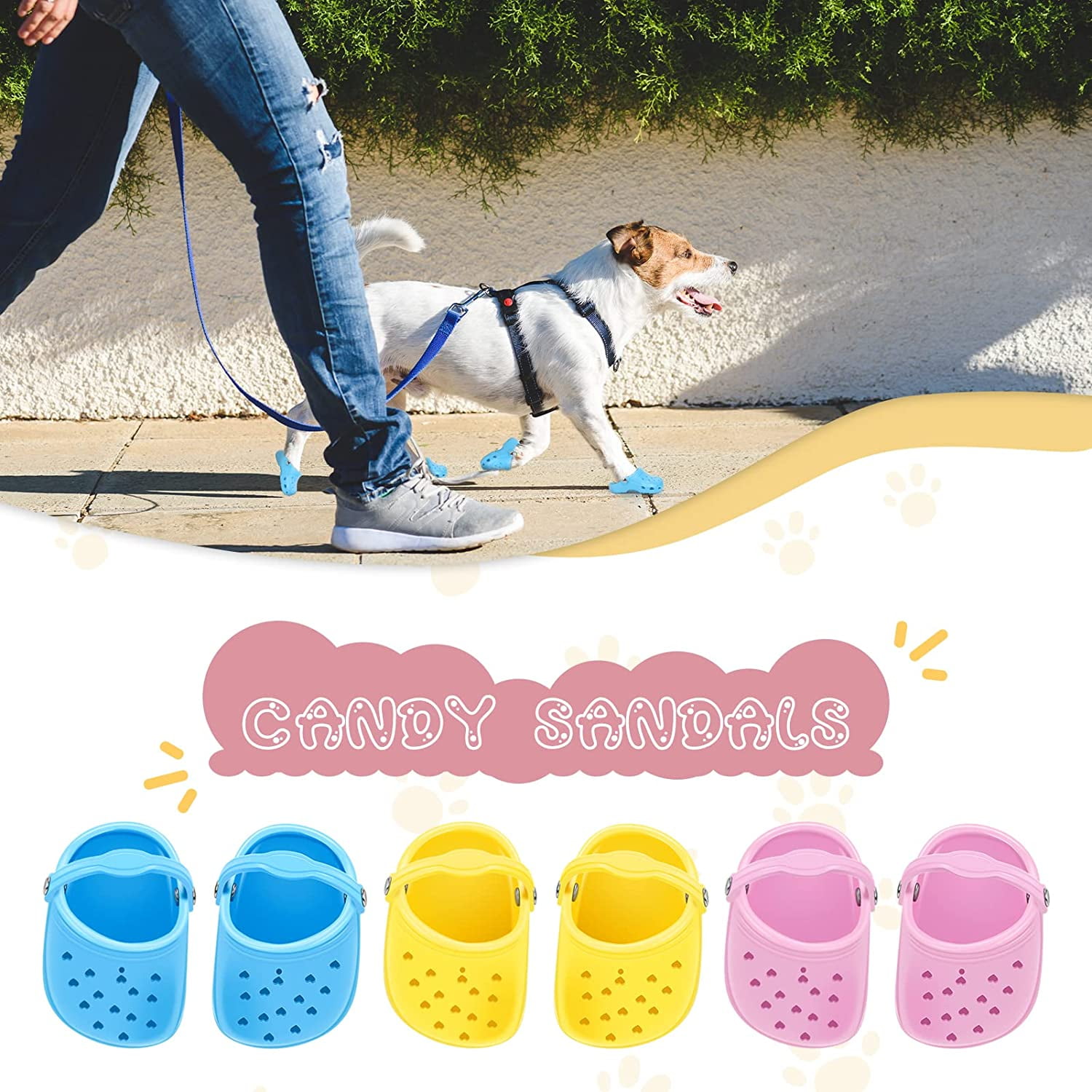 Dog Crocs for Small Dogs 2 Pairs Summer Dog Shoes for Small Dogs Breathable Mesh Dog Sandals with Rugged Anti Slip Sole Pet Lovely Shoes for Taking Photos Breathable Comfortable Dog Shoes Walmart