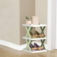 thumbnail image 5 of Miogawg Shoe Rack Organizer, 3 Tiers Foldable Shoe Storage For Closet, Space-Saving Shoe Racks, No Assembly Shoe Shelves For Entryway, Living Room, Bedroom, 5 of 6