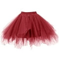 thumbnail image 2 of MKOSPLRT Girls Tutu Skirt 3 Layers Tulle Toddler Ballet Skirts Girls Tulle Tutu Dance Irregular Hem Ruffle Skirts for Dance Party 3-9 Years, 2 of 3