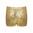 thumbnail image 2 of Haitryli Kids Boys Girls Sparkle Shiny Dance Shorts Stretch Athletic Shorts Gymnastic Jazz Hip Hop Yellow 110-120/11, 2 of 7