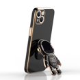 thumbnail image 3 of Dteck Cute Case for iPhone 11 Pro Ultra Slim Astronaut Hidden Stand Case Gold Plating Frame Shockproof Case with Kickstand Case Blue,For iPhone 11 Pro, 3 of 6
