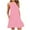 Pink, variant on Dresses for Women Sawvnm Fashion Women Summer Solid Casual Round-Neck Short Sleeve Mini Dress Summer Party Beach Dress on Clearance