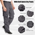 thumbnail image 4 of FEN AI Men Casual Quick Drying Pants for Hiking Fishing Trousers Multiple Pockets Outdoor Hunting Safari Pant Grey, 4 of 10