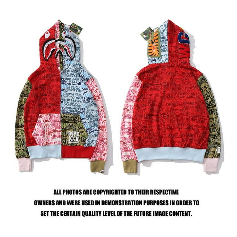 BAPE Day double hoodie fake two cardigans men s and women s zipper hoodies shark mouth teen fashion coats Walmart