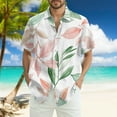 thumbnail image 2 of Men Hawaiian Shirt Short Sleeves Printed Button Down Shirts Summer Beach Mens Shirts Clearance 16-Light pink 2XL, 2 of 5