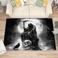 thumbnail image 2 of Gothic Rugs for Living Room - Grim Reaper Rug, 3x5 Rug, Goth Skull Area Rug, Spooky Skeleton Crow Washable Non Slip Rugs, Occult Edgy Carpet - Home Decor, Grim Reaper Gifts for Men, 2 of 7