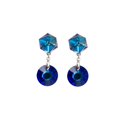 thumbnail image 2 of Aretes Ametrinaa con Cristal Swarovski Azul Rey Chapa de Oro 18k, 2 of 5