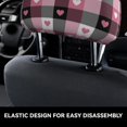thumbnail image 4 of Kdxio Heart Plaid Pattern Print 2 Piece Car Head Rest Covers Set Auto Front/Rear Seats Headrest Cover Universal Fit Most Cars,Sedan, SUV, 4 of 9