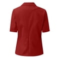 thumbnail image 2 of Casual Blazers fpr Women Short Sleeve Lapel Open Front Jackets with Pockets Solid Color Work Office Suit Jacket Button Fashion Minimalist Design Clothes for Daily & Work Red 3XL, 2 of 4