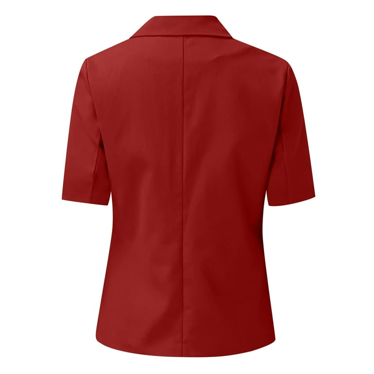 Ladies red short sleeve cardigan cheap