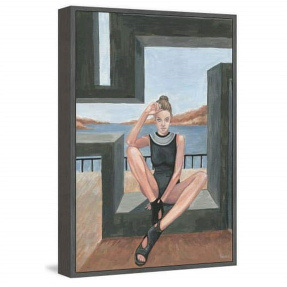 Black Is Summer Floater Framed Painting Print on Canvas