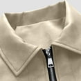 thumbnail image 5 of USNSM Men's Vintage Lightweight Suede Jacket Casual Fashion Pockets Zipper Lapel Jacket Windproof Warm Long Sleeve Hoodless Leather Jacket Beige L, 5 of 7