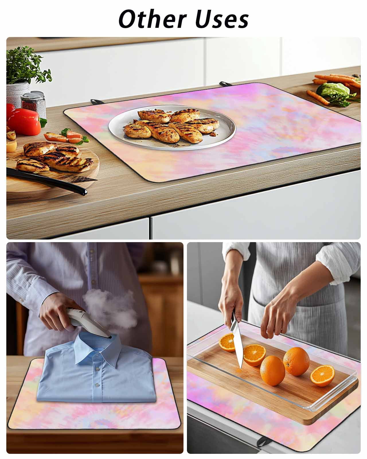 Stove Top Covers for Electric Stove, Rainbow Color Glass Stovetop Cover Protector, Fantasy Colorful Ombre Swirl Induction Cooktop Protector Oven Mat for Kitchen Countertop 24"x21"