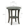 thumbnail image 5 of Leick Home Boa Round Solid Wood End Table with Shelf in Rustic Gray, 5 of 15