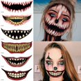 thumbnail image 2 of Pegatina de cara de Boca Grande de terror de Halloween, pegatinas de tatuaje, divertido maquillaje, fiesta, fantasma, Festival, vestidor, decoración de halloween, 2 of 4