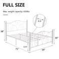 thumbnail image 3 of VECELO Full Size Bed Frame with Butterfly Shaped Headboards and Footboard, Metal Platform Bed Frame/Mattress Foundation, No Box Spring Needed, Easy Assembly, White, 3 of 9