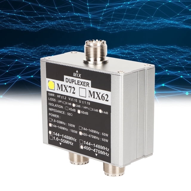 Duplexor De Antena MX72, Combinador De Antena HAM MX72 Fácil Instalación 144-148MHz Profesional Para Uso En Interiores