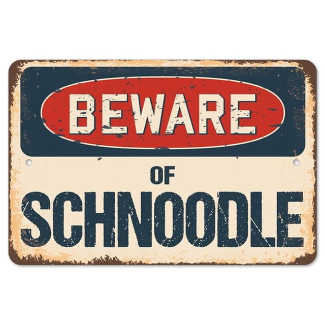SignMission Z-812-BW-Schnoodle Beware of Schnoodle Rustic Sign