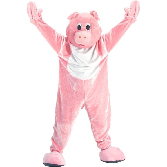 Dress Up America Adult Pig Mascot Costume - One Size Fits Most