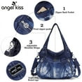 thumbnail image 4 of Angelkiss Women's satchel handbag Flexible multiple pockets with adjustable shoulder straps, 4 of 5