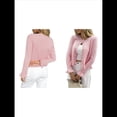 thumbnail image 3 of Suéteres Tipo Cárdigan con Botones para Mujer, Ligeros, de Larga, Cuello Redondo, de Punto, de Verano, con Abertura Frontal Rosa XL, 3 of 7