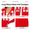 thumbnail image 5 of Uvplove Women Long Sleeve Soft Basic Knit Cardigan Sweater,Christmas Snowflake Red,XXL,(S-3XL), 5 of 9