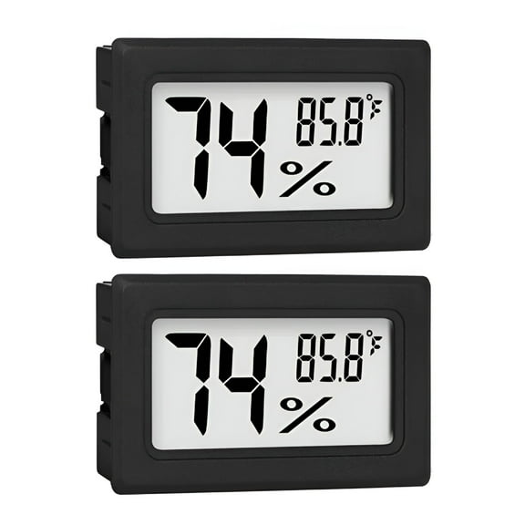 GJX 2 Pack Mini Digital Hygrometer Indoor Outdoor Hygrometer LCD Temperature Humidity Meter Gauge