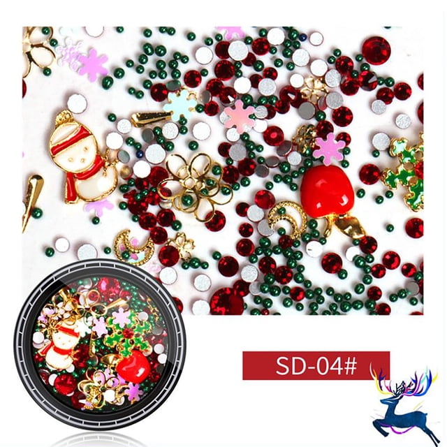 Fiudx Decoración de Uñas, Elegante Juego Decopos de Nieve de Perla, Kit de Diamantes de Imitación de Aleación Duradera, Uñas Artificiales Naturales, Arte para Usar En Casa, Regalo para Principiantes,