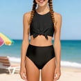 thumbnail image 6 of Gubotare Tween Bathing Suits Girls Ruffle Tankini Top with Adjustable Straps and Bikini Bottom 2-Piece SwimsuitSize 13-14 (Black,13-14 Years), 6 of 9