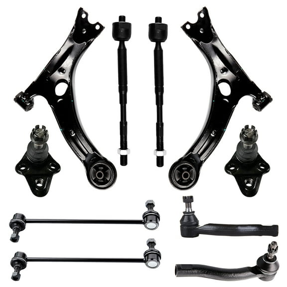 CCIYU Lower Control Arm Lower Ball Joints Front Sway Bar Links Inner Outer Tie Rod fit for Toyota COROLLA 2003-2008 10pcs Suspension Kit