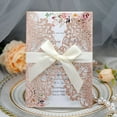 thumbnail image 4 of 20pcs Glitter Hollow Invitations Cards with Envelopes Ribbon for Wedding Invite Bridal Shower Party Supplies, 4 of 19