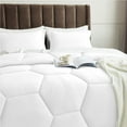 thumbnail image 4 of 5 Piece Honeycomb Design Comforter Set, 800 TC, 100% Egyptian Cotton, Oversized Super King Size White Solid, 4 of 5