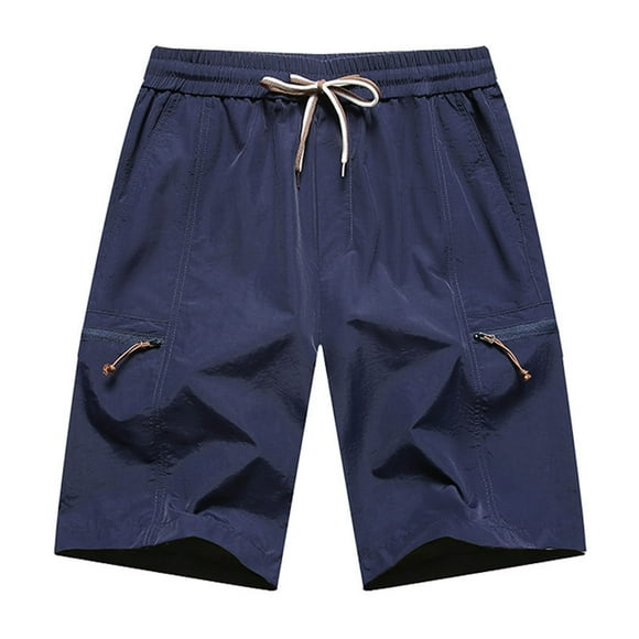 asjyhkr Plus Size Cargo Shorts for Men Zipper Pockets Outdoor Hiking Shorts Quick Drying Lightweight Shorts