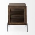 thumbnail image 2 of Arelius 20L x 18W x 26H  Medium Brown Wood W/ Black Metal Frame End/Side Table, 2 of 7