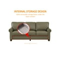thumbnail image 3 of Classic Living Room Nails Sofa Grey Faux Leather, 3 of 8