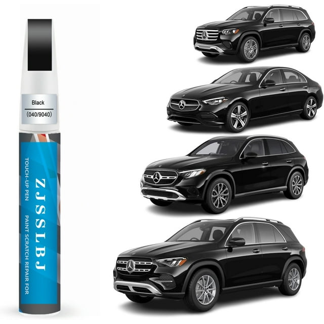 Pintura de Retoque para Autos (Negro (040/9040)) para Mercedes-Benz, Kit de Reparación de Rayones de Pintura para Autos, Solución Rápida y Fácil de Reparar, Bolígrafo Removedor de Rayones 2 en 1 con